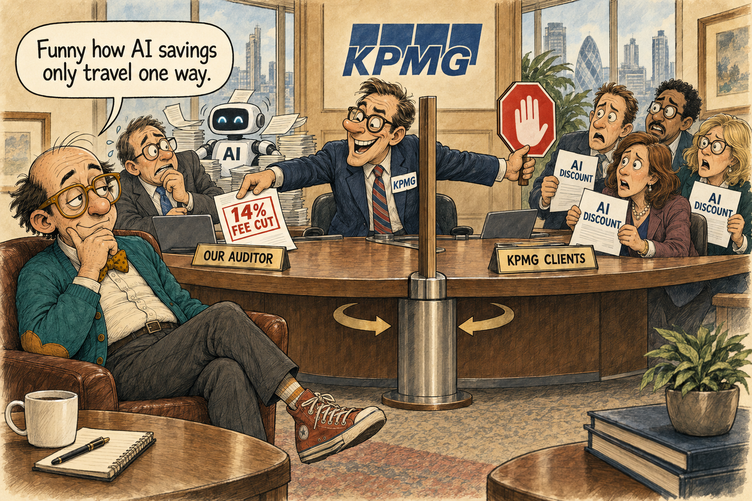 KPMG demands an AI fee reduction from its auditor while blocking clients from seeking the same discount